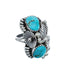 Authentic Sterling Silver Navajo Turquoise Leaf Design Ring Size 7 AX128329