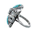 Authentic Sterling Silver Navajo Turquoise Leaf Design Ring Size 6 AX128334
