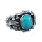 Genuine Sterling Silver Eagle Navajo Turquoise Ring Size 11-3/4 AX128463