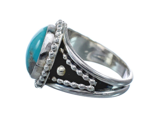 Native American Turquoise Sterling Silver Navajo Ring Size 8 AX128376