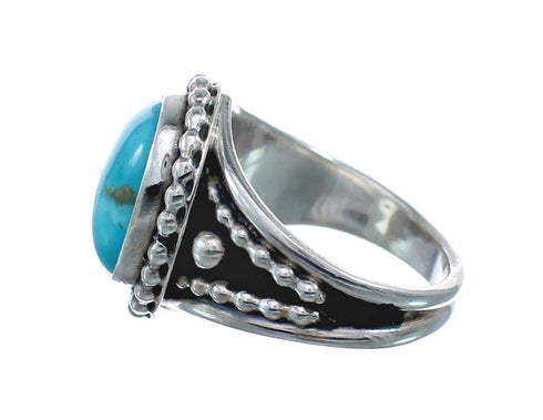 Native American Turquoise Sterling Silver Navajo Ring Size 7-1/4 AX128378