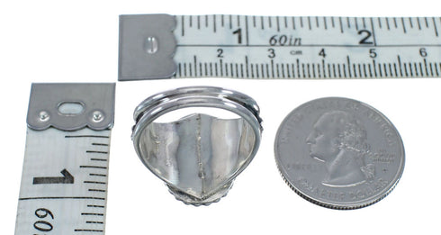 Native American Turquoise Sterling Silver Navajo Ring Size 7-1/4 AX128378