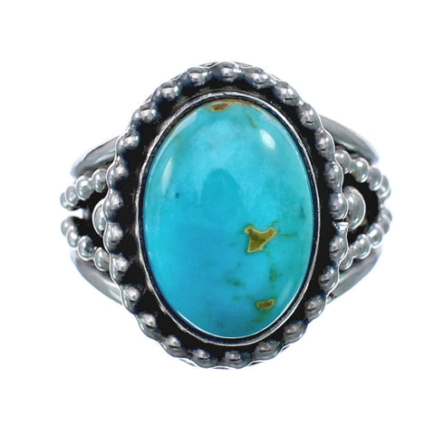 Native American Turquoise Sterling Silver Navajo Ring Size 6-1/4 AX128379