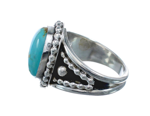 Native American Turquoise Sterling Silver Navajo Ring Size 6-1/4 AX128379