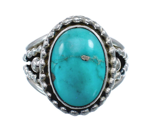 Native American Turquoise Sterling Silver Navajo Ring Size 6-1/4 AX128383