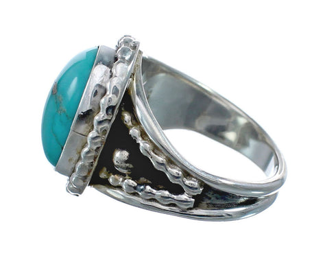 Native American Turquoise Sterling Silver Navajo Ring Size 6-1/4 AX128383