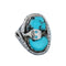 Genuine Sterling Silver Zuni Snake Turquoise Ring Size 7-1/4 AX128343