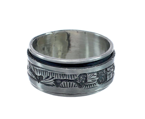 Native American Navajo Sterling Silver Story Teller Ring Size 8-3/4 AX128441