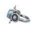 Genuine Sterling Silver Concho Navajo Turquoise Ring Size 6-3/4 AX128346