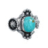 Genuine Sterling Silver Concho Navajo Turquoise Ring Size 6 AX128347