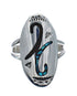 Sterling Silver Coral Turquoise Inlay Navajo Ring Size 8 AX128386