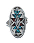 Sterling Silver Coral Turquoise Inlay Navajo Ring Size 6-1/4 AX128387