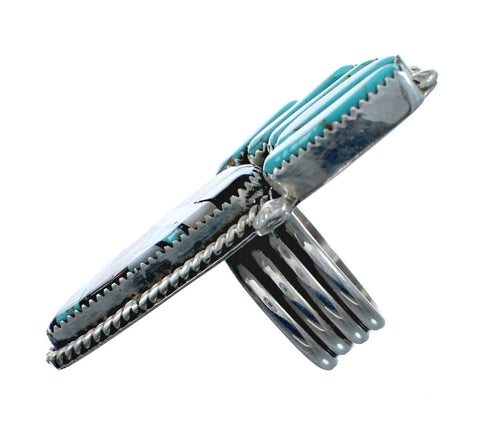 Native American Sterling Silver Multicolor Inlay Bear Paw Ring Size 9-1/2 AX128539