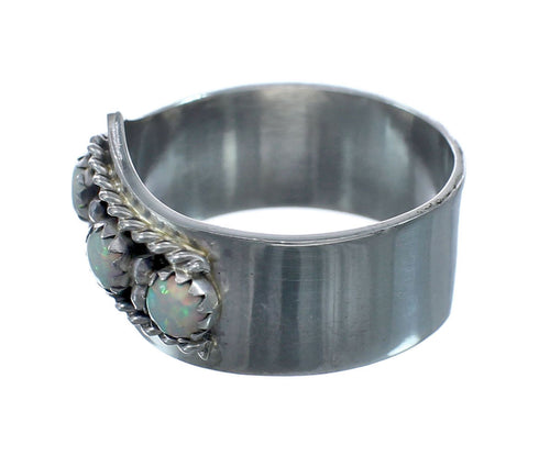 Native American Navajo Opal Genuine Sterling Silver Ring Size 7-3/4 AX128533