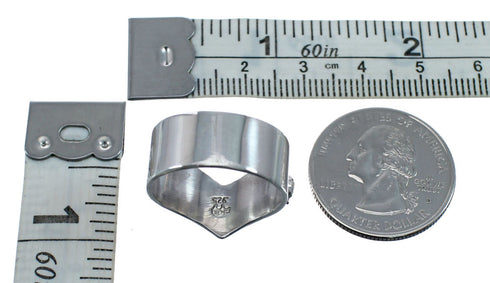 Native American Navajo Opal Genuine Sterling Silver Ring Size 7-3/4 AX128533