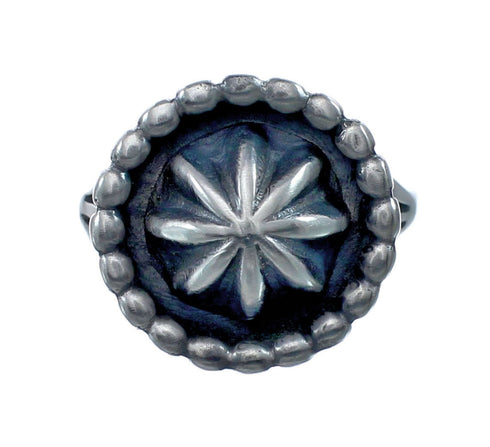 Navajo Concho Authentic Sterling Silver Ring Size 7-3/4 AX128709