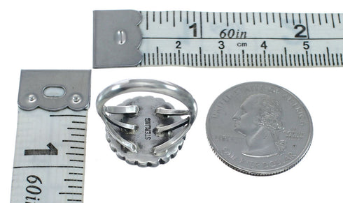 Navajo Concho Authentic Sterling Silver Ring Size 7-3/4 AX128709
