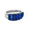 Blue Opal Authentic Sterling Silver Zuni Ring Size 5-3/4 AX128711