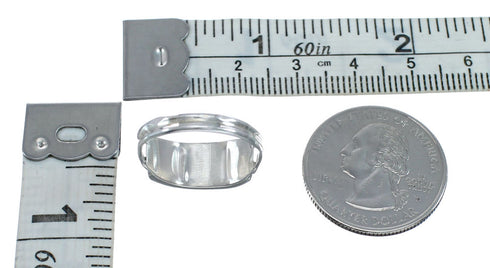 Blue Opal Authentic Sterling Silver Zuni Ring Size 6 AX128712