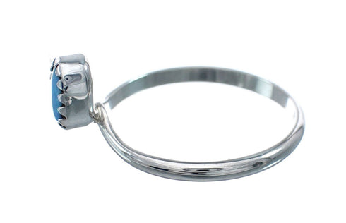 Native American Blue Opal Genuine Sterling Silver Ring Size 6-1/2 AX128590