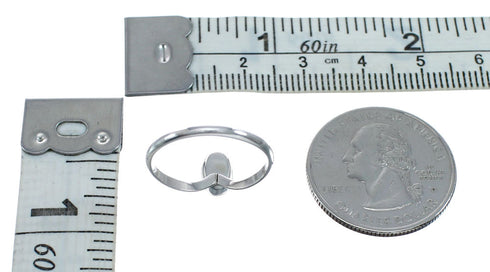 Native American Coral Genuine Sterling Silver Ring Size 3-1/4 AX128597