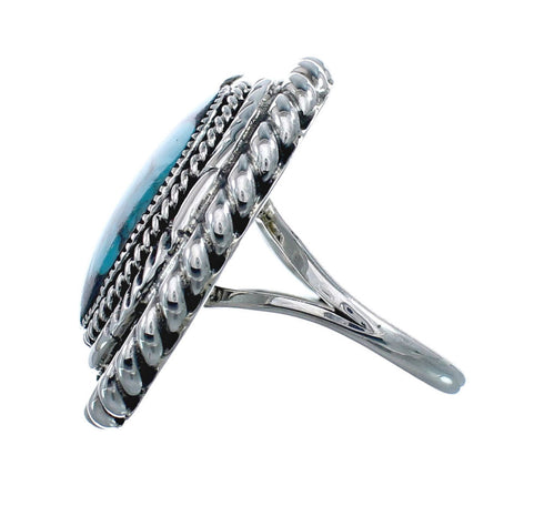 Native American Turquoise Sterling Silver Navajo Ring Size 9-1/4 AX128579