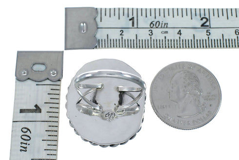 Native American Turquoise Sterling Silver Navajo Ring Size 9-1/4 AX128579