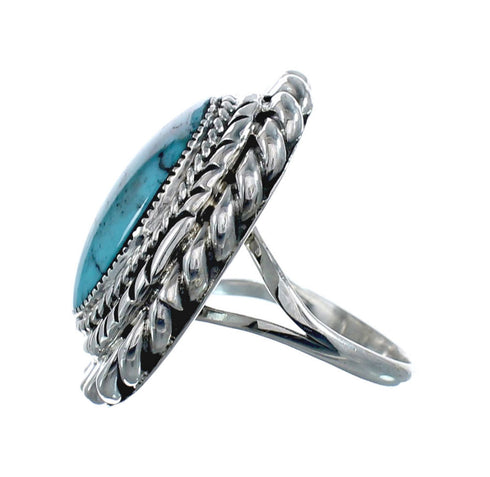 Native American Turquoise Sterling Silver Navajo Ring Size 8 AX128581