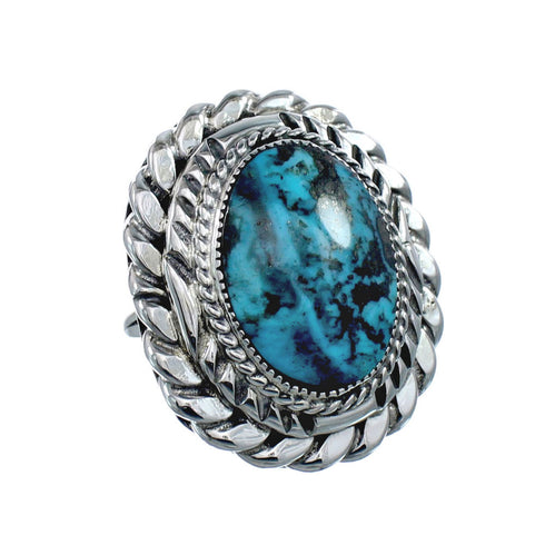 Native American Turquoise Sterling Silver Navajo Ring Size 8 AX128582