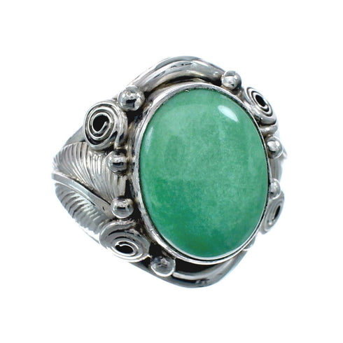 Sterling Silver Turquoise Native American Feather Ring Size 14 AX128570