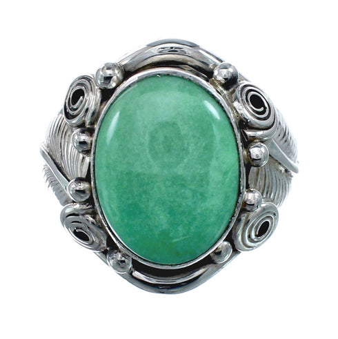 Sterling Silver Turquoise Native American Feather Ring Size 14 AX128570