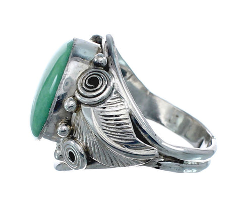 Sterling Silver Turquoise Native American Feather Ring Size 14 AX128570