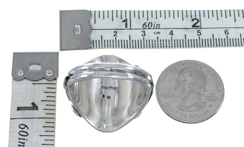 Sterling Silver Turquoise Native American Feather Ring Size 14 AX128570