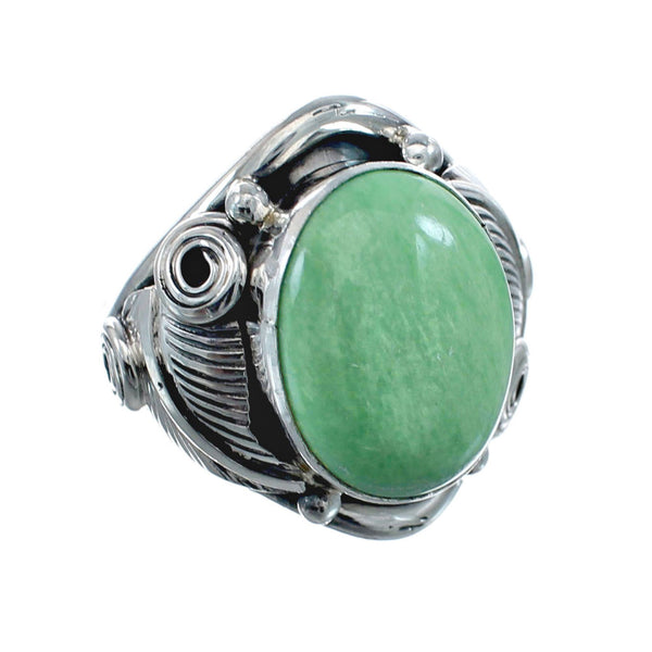 Sterling Silver Turquoise Native American Feather Ring Size 12 AX128572