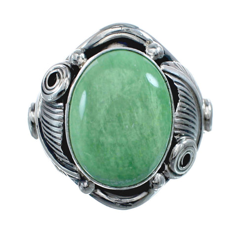 Sterling Silver Turquoise Native American Feather Ring Size 12 AX128572