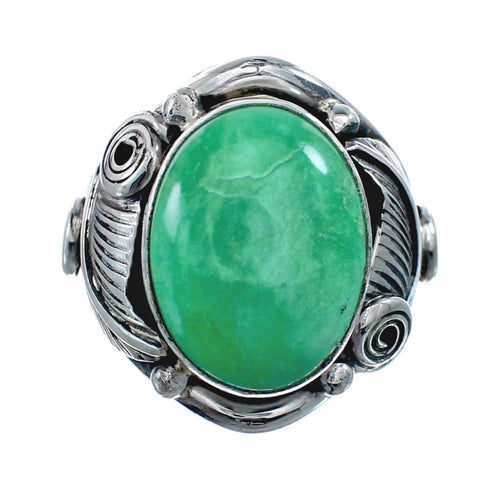 Sterling Silver Turquoise Native American Feather Ring Size 12 AX128576