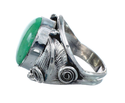 Sterling Silver Turquoise Native American Feather Ring Size 12 AX128576
