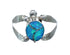 Native American Zuni Blue Opal Sterilng Silver Turtle Ring Size 6 AX128472