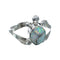 Native American Zuni Opal Sterilng Silver Turtle Ring Size 8 AX128480
