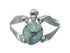 Native American Zuni Opal Sterilng Silver Turtle Ring Size 7 AX128479