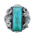 Sterling Silver Turquoise Native American Feather Ring Size 7 AX128704