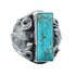Sterling Silver Turquoise Native American Feather Ring Size 7-1/4 AX128706