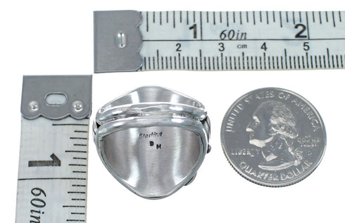 Sterling Silver Turquoise Native American Feather Ring Size 7-1/4 AX128706