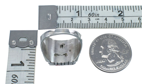 Multicolor American Indian Authentic Sterling Silver Ring Size 9-3/4 AX128681