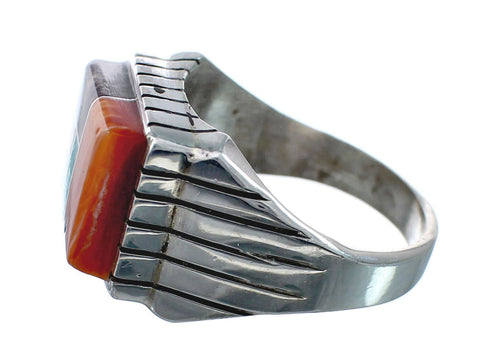 Multicolor American Indian Authentic Sterling Silver Ring Size 9-3/4 AX128689