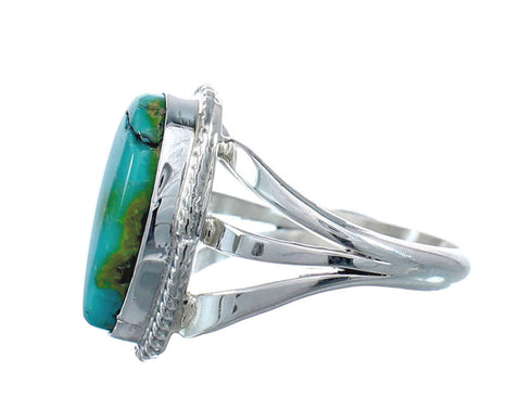 Native American Turquoise Sterling Silver Navajo Ring Size 8-1/4 AX128660