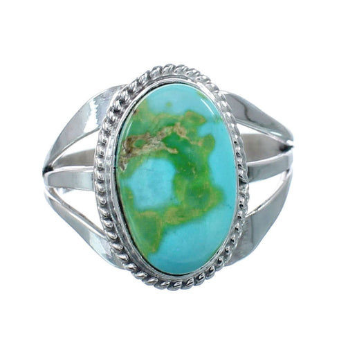 Native American Turquoise Sterling Silver Navajo Ring Size 7-1/2 AX128661