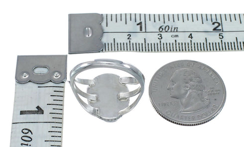 Native American Turquoise Sterling Silver Navajo Ring Size 7-1/2 AX128661