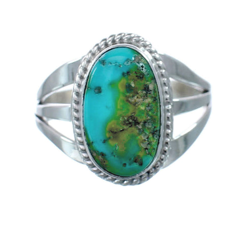 Native American Turquoise Sterling Silver Navajo Ring Size 7-3/4 AX128662