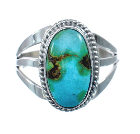 Native American Turquoise Sterling Silver Navajo Ring Size 8-1/2 AX128666